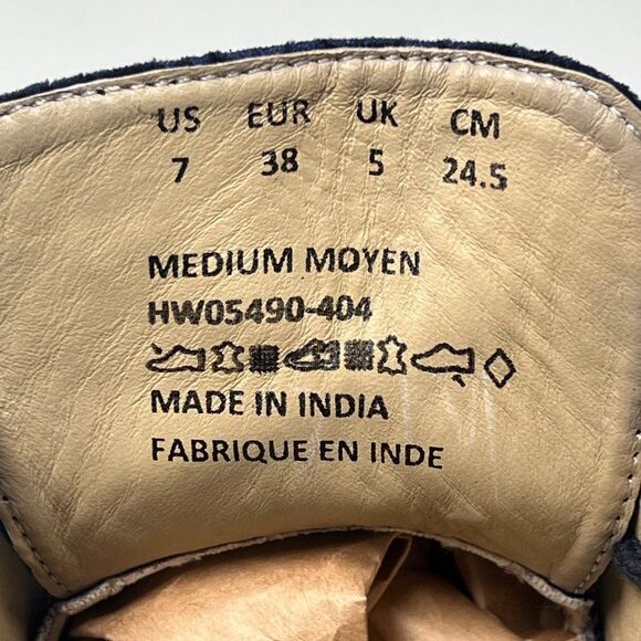 Hush Puppies Cyra Catelyn Navy Velvet Chukka Lace-up Ankle Booties Size 7 - Picture 8 of 9